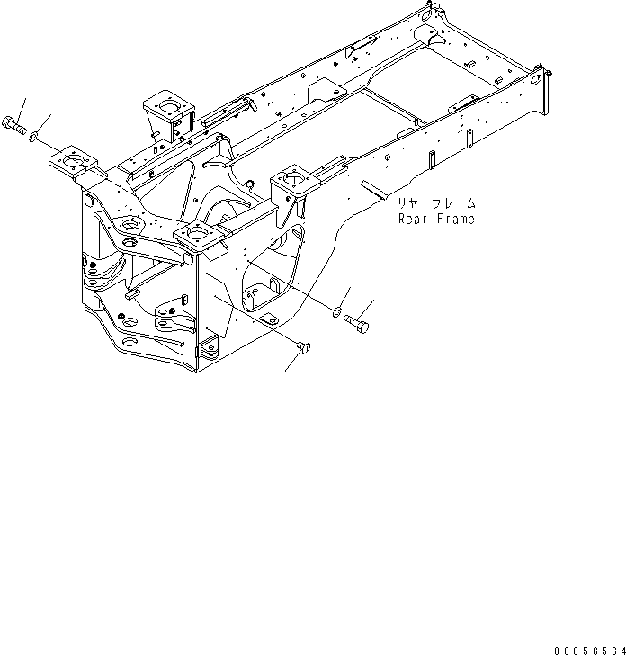 Wheel Loaders Komatsu / WA430-6 S/N 65001-65500 (ecot3, For North America)(wa430-0c) / BAR LOCK AND COVER (REAR FRAME CAP) (FOR EXCEPT JAPAN)(#65001-)(210200 : J4190-05A1)