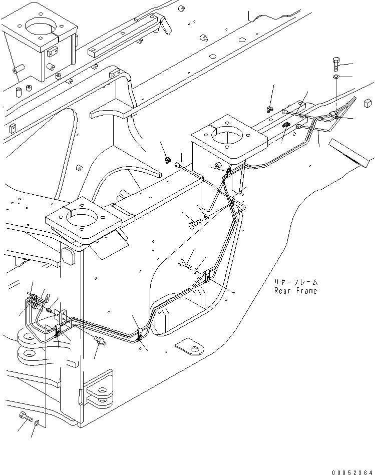 Wheel Loaders Komatsu / WA430-6 S/N 65001-65500 (ecot3, For North America)(wa430-0c) / REMOTE GREASE (REAR TUBE)(#65001-)(210250 : J4710-01A0)