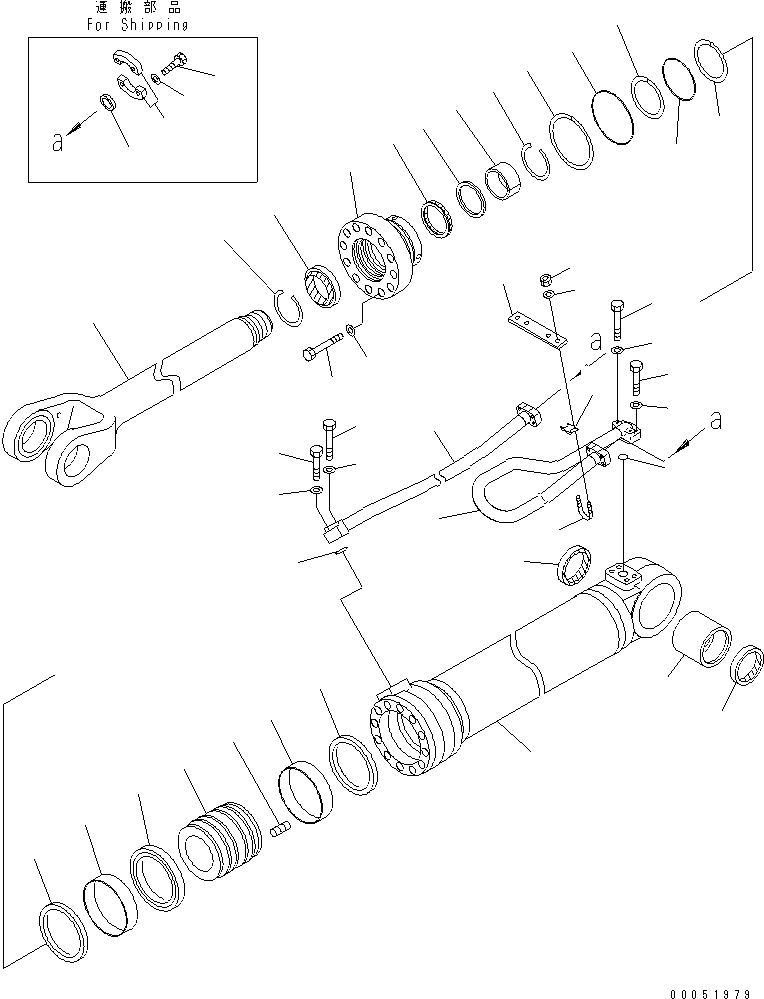 Wheel Loaders Komatsu / WA430-6 S/N 65001-65500 (ecot3, For North America)(wa430-0c) / LIFT CYLINDER (INNER PARTS) R.H.(#65340-)(420230 : Y1620-02A0A)