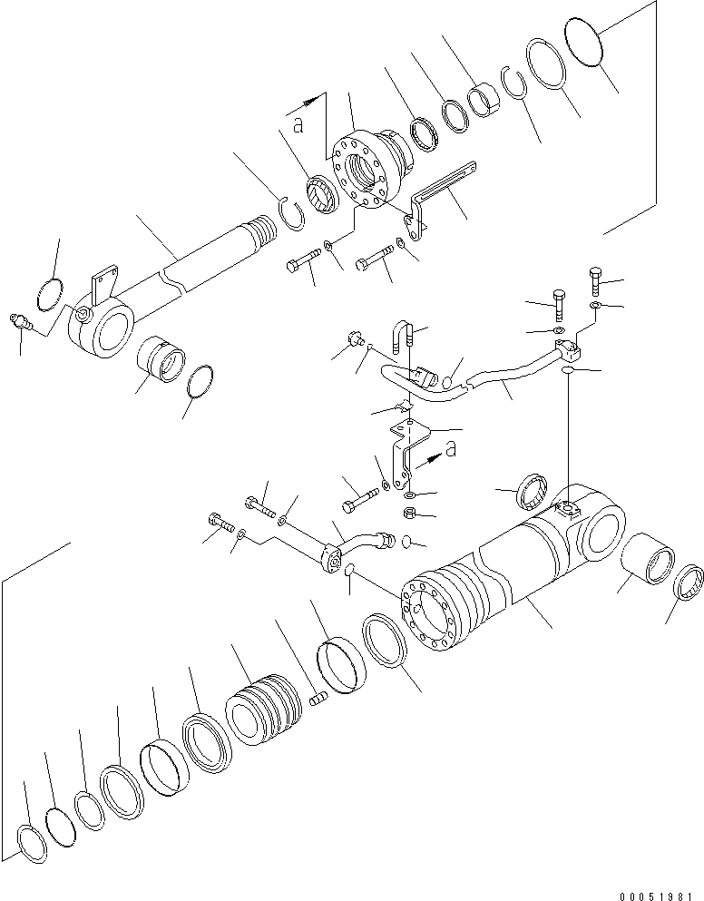 Wheel Loaders Komatsu / WA430-6 S/N 65001-65500 (ecot3, For North America)(wa430-0c) / BUCKET CYLINDER (INNER PARTS)(#65001-)(420240 : Y1620-11A0)