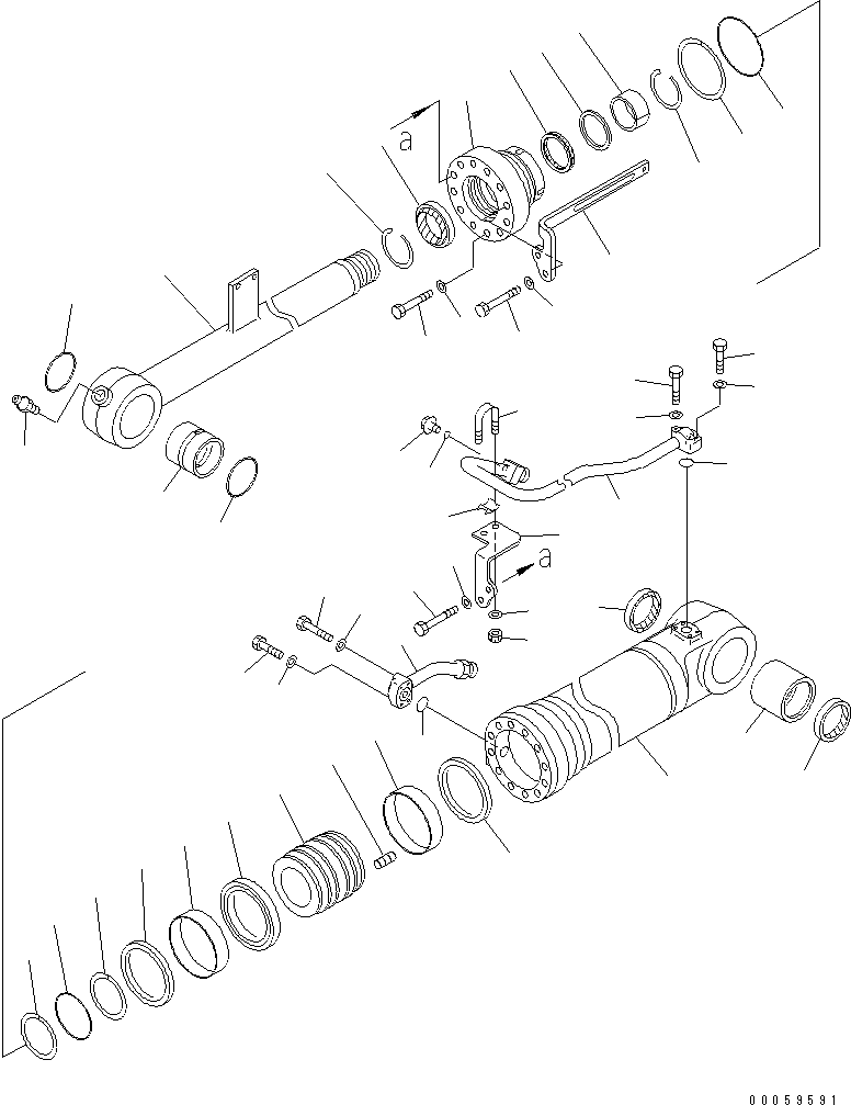 Wheel Loaders Komatsu / WA430-6 S/N 65001-65500 (ecot3, For North America)(wa430-0c) / BUCKET CYLINDER (FOR HI-LIFT) (INNER PARTS)(#65001-)(420250 : Y1620-11A3)