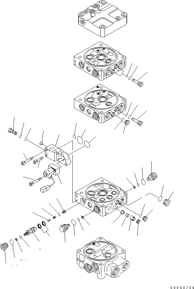 Wheel Loaders Komatsu / WA430-6 S/N 65001-65500 (ecot3, For North America)(wa430-0c) / CONTROL VALVE (2-SPOOL) (4/8)(#65001-)(420330 : Y1663-04A0)