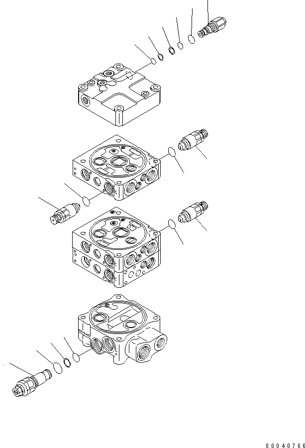 Wheel Loaders Komatsu / WA430-6 S/N 65001-65500 (ecot3, For North America)(wa430-0c) / CONTROL VALVE (2-SPOOL) (6/8)(#65001-)(420350 : Y1663-06A0)