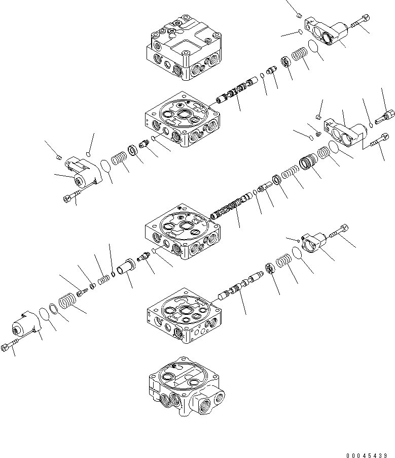 Wheel Loaders Komatsu / WA430-6 S/N 65001-65500 (ecot3, For North America)(wa430-0c) / CONTROL VALVE (3-SPOOL) (2/9)(#65001-)(420550 : Y1664-22A0)