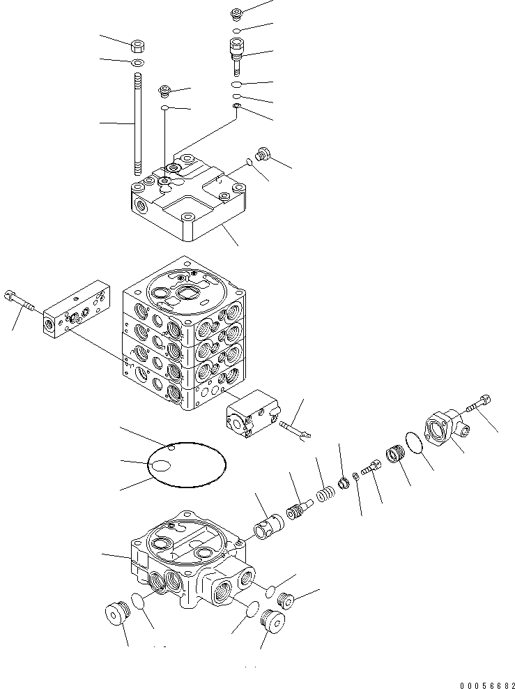 Wheel Loaders Komatsu / WA430-6 S/N 65001-65500 (ecot3, For North America)(wa430-0c) / CONTROL VALVE (3-SPOOL) (5/9)(#65001-)(420580 : Y1664-25A0)