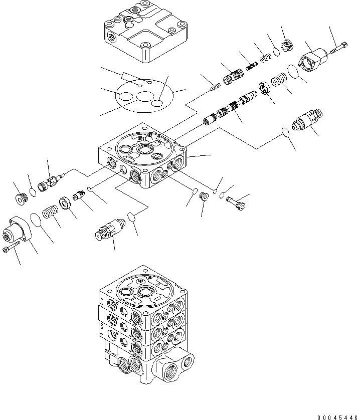 Wheel Loaders Komatsu / WA430-6 S/N 65001-65500 (ecot3, For North America)(wa430-0c) / CONTROL VALVE (3-SPOOL) (FOR 2-PERSONS CAB) (9/9)(#65001-)(420530 : Y1664-09A0)