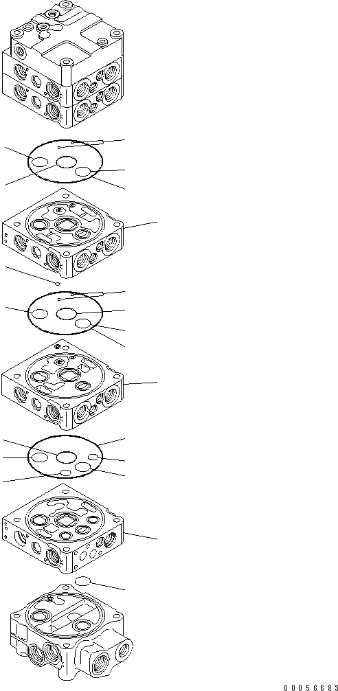 Wheel Loaders Komatsu / WA430-6 S/N 65001-65500 (ecot3, For North America)(wa430-0c) / CONTROL VALVE (4-SPOOL) (1/9)(#65001-)(420630 : Y1665-11A0)