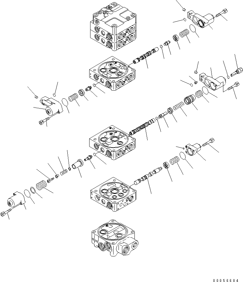 Wheel Loaders Komatsu / WA430-6 S/N 65001-65500 (ecot3, For North America)(wa430-0c) / CONTROL VALVE (4-SPOOL) (2/9)(#65001-)(420640 : Y1665-12A0)