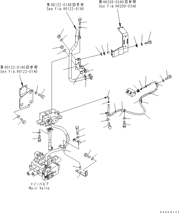 Wheel Loaders Komatsu / WA430-5-SN S/N 60001-UP(wa430-0r) / STEERING DEAMAND VALVE PIPING(180080 : H0122-02A0)