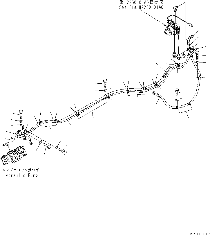 Wheel Loaders Komatsu / WA430-5-SN S/N 60001-UP(wa430-0r) / FAN DRIVE PIPING(180160 : H2260-02A0)