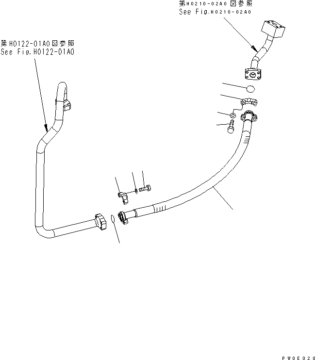 Wheel Loaders Komatsu / WA430-5-SN S/N 60001-UP(wa430-0r) / HYDRAULIC PIPING (STEERING PUMP LINE HOSE)(180180 : H4200-01A0)