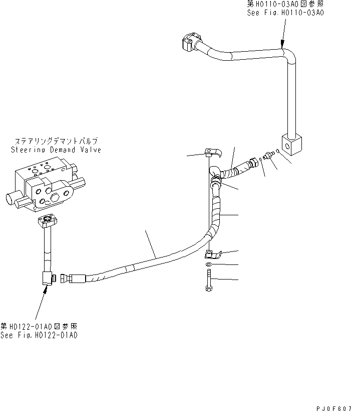 Wheel Loaders Komatsu / WA430-5-SN S/N 60001-UP(wa430-0r) / HYDRAULIC PIPING (STEERING OIL COOLER LINE)(180190 : H4200-02A0)