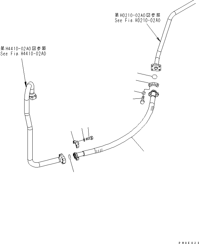 Wheel Loaders Komatsu / WA430-5-SN S/N 60001-UP(wa430-0r) / HYDRAULIC PIPING (SWITCH PUMP TO CUT OFF VALVE LINE)(180210 : H4200-04A0)
