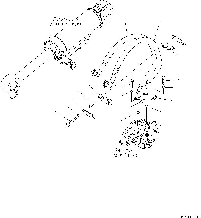 Wheel Loaders Komatsu / WA430-5-SN S/N 60001-UP(wa430-0r) / HYDRAULIC PIPING (DUMP CYLINDER LINE)(180260 : H4200-07A0)