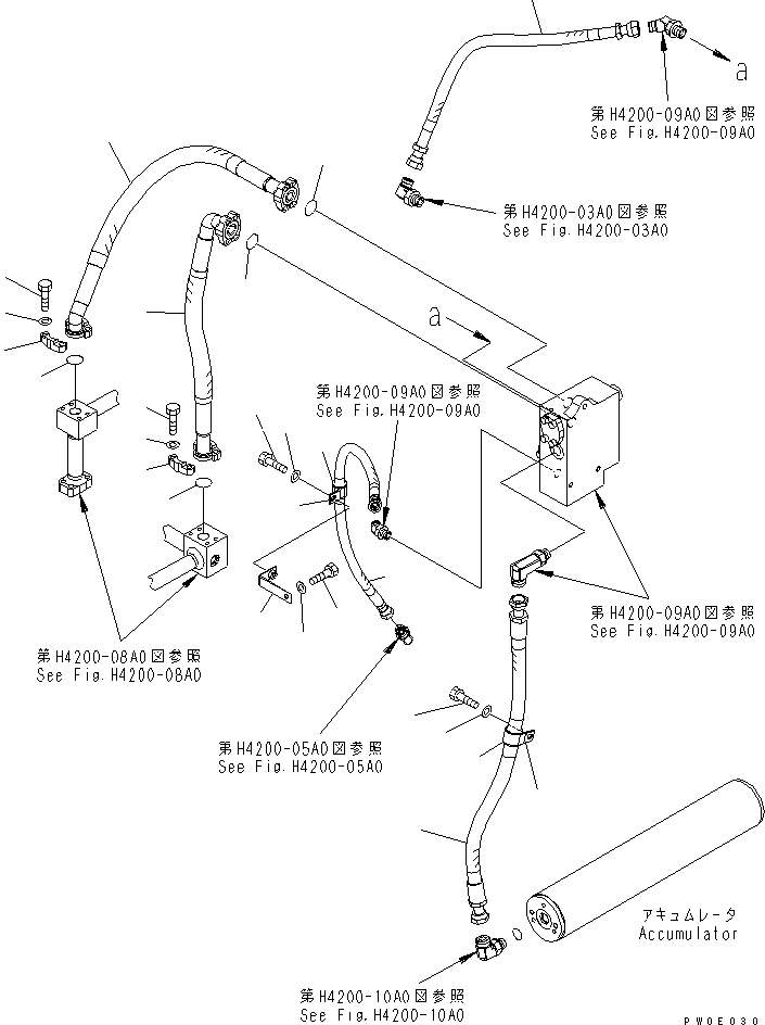 Wheel Loaders Komatsu / WA430-5-SN S/N 60001-UP(wa430-0r) / HYDRAULIC PIPING (E.C.S.S. LINE)(180310 : H4200-11A0)