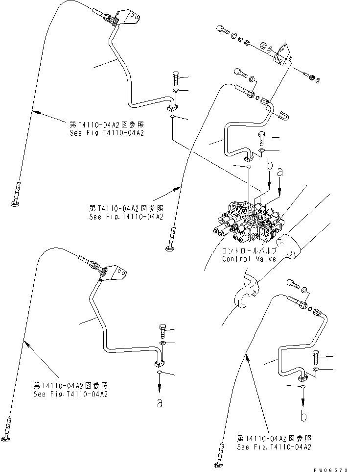 Wheel Loaders Komatsu / WA430-5-SN S/N 60001-UP(wa430-0r) / HYDRAULIC PIPING (FRONT ATTACHMENT LINE) (WITH 4-SPOOL VALVE)(1/2)(180350 : H4200-13A2)
