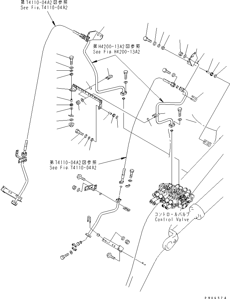 Wheel Loaders Komatsu / WA430-5-SN S/N 60001-UP(wa430-0r) / HYDRAULIC PIPING (FRONT ATTACHMENT LINE) (WITH 4-SPOOL VALVE)(2/2)(180360 : H4200-14A2)