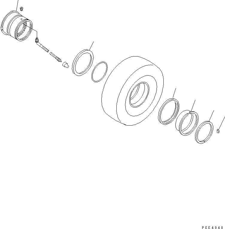 Wheel Loaders Komatsu / WA430-5-SN S/N 60001-UP(wa430-0r) / RIM (23.5-25 TUBELESS TIRE)(300010 : S0110-01A0)