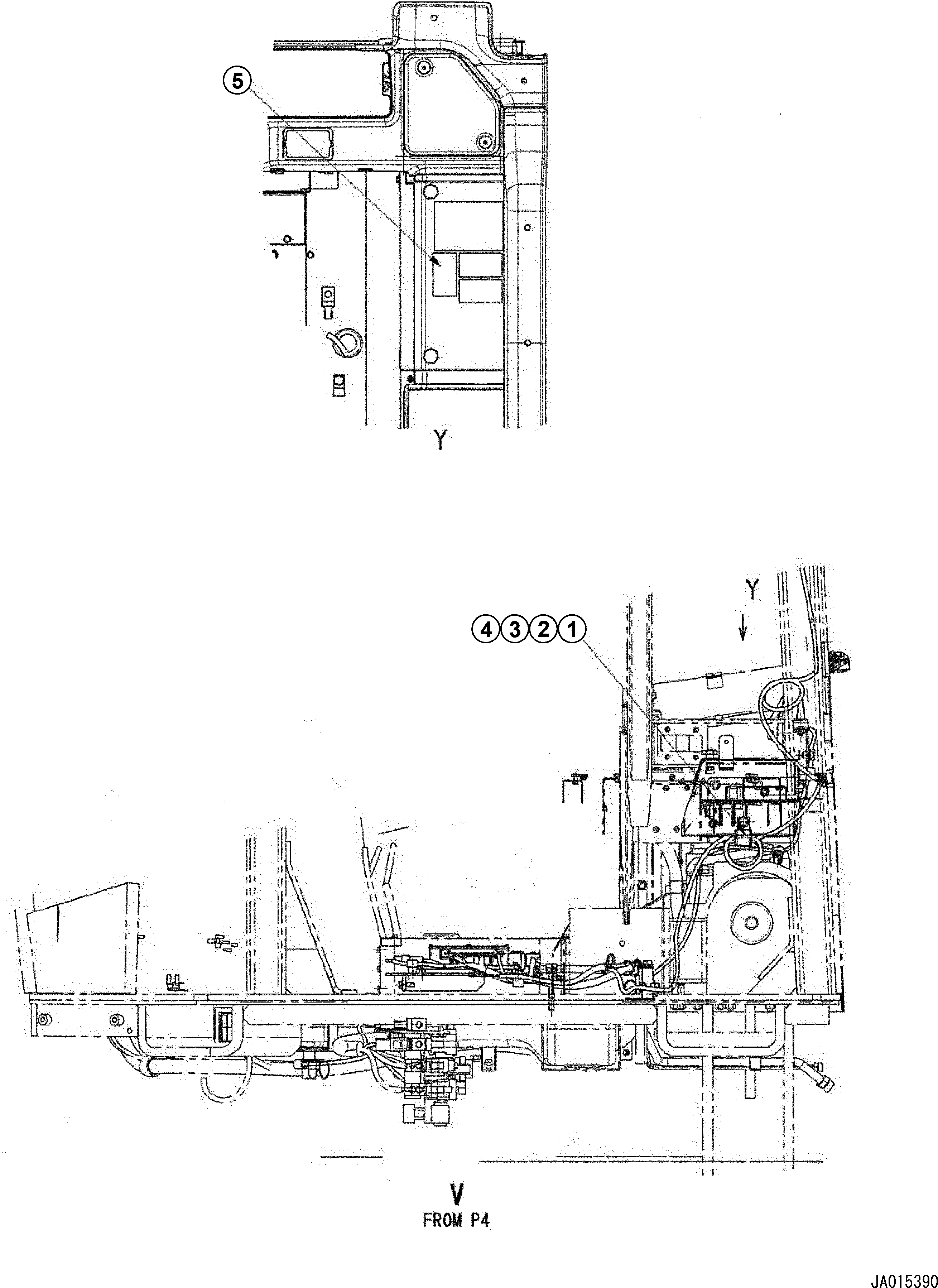 Wheel Loaders Komatsu / WA430-5 S/N 60001-UP (KOMTRAX(GPRS))(wa430-2c) / FLOOR (KOMTRAX GPRS) (2/3)(#81612-)(030020 : K4200-71G0)