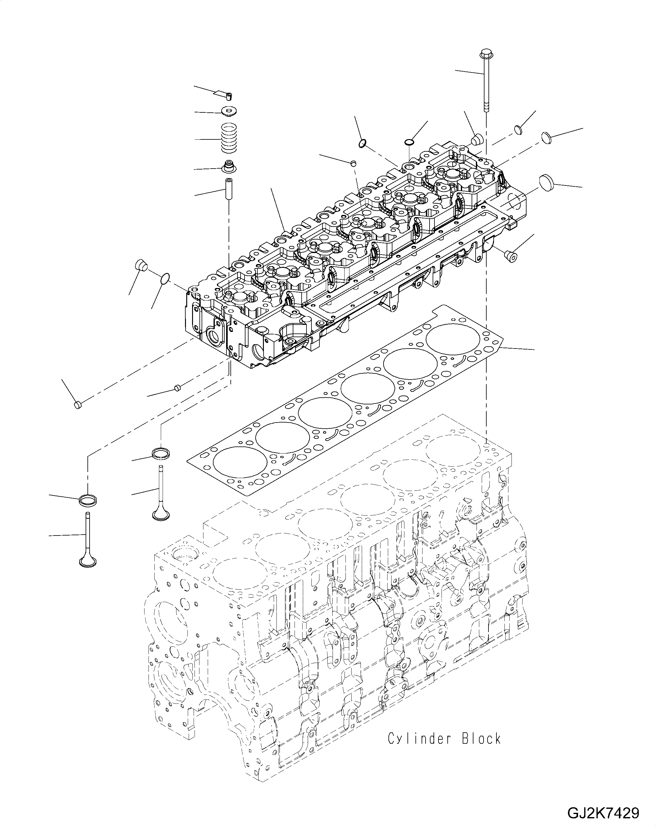 Wheel Loaders Komatsu / WA430-6 S/N H60051 - H60265(wa430_6) / CYLINDER HEAD(001004 : A1009-01A6)