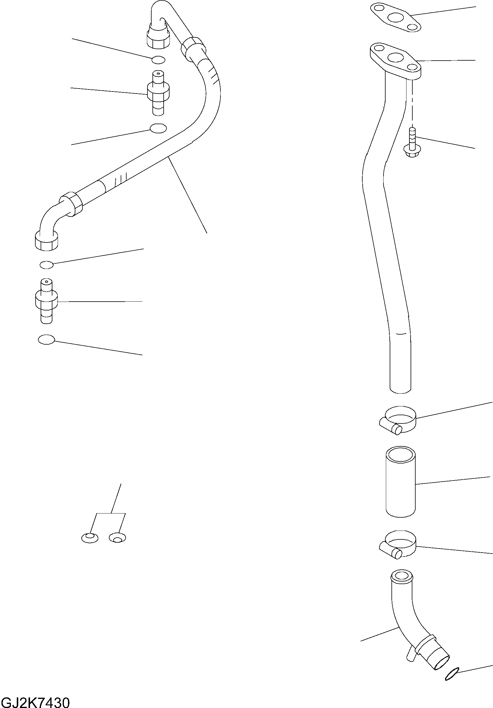 Wheel Loaders Komatsu / WA430-6 S/N H60051 - H60265(wa430_6) / TURBOCHARGER OIL PIPING(001012 : A153T-01D7)