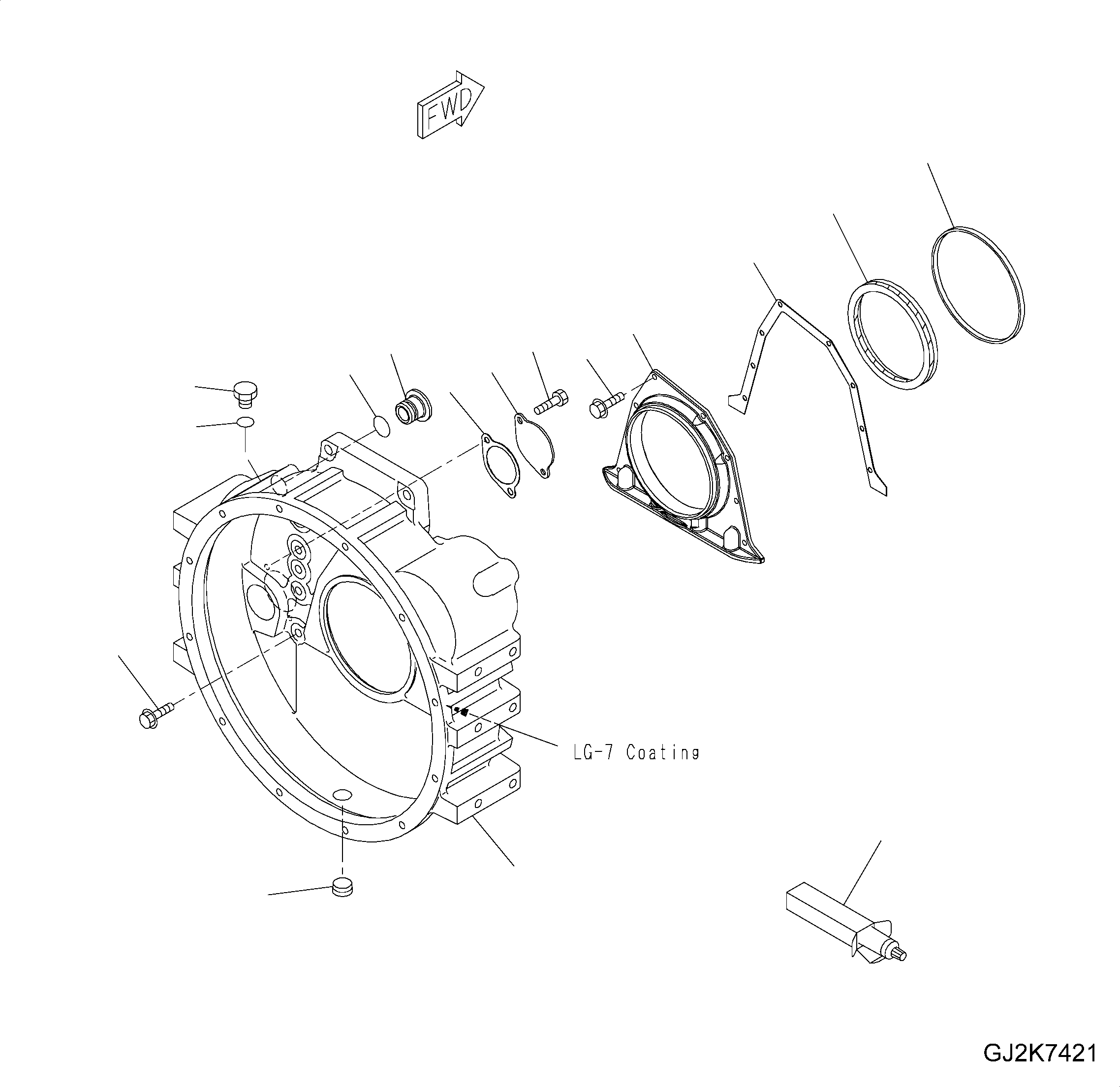 Wheel Loaders Komatsu / WA430-6 S/N H60051 - H60265(wa430_6) / FLYWHEEL HOUSING(001026 : A2219-01C2)
