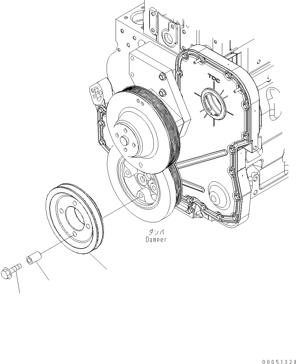 Wheel Loaders Komatsu / WA430-6 S/N H60051 - H60265(wa430_6) / CRANKSHAFT PULLEY(001031 : A237P-01A4)
