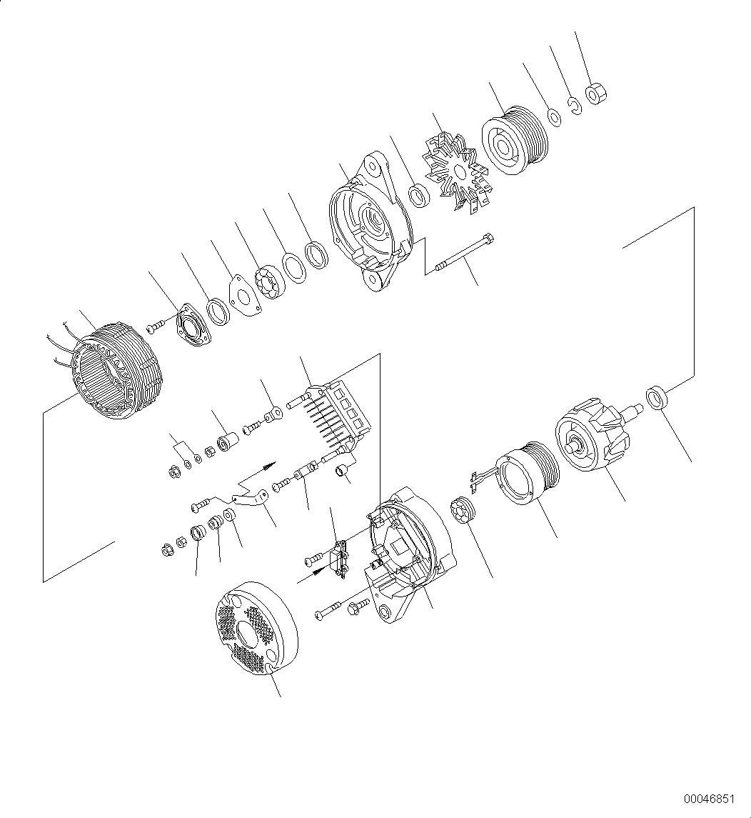 Wheel Loaders Komatsu / WA430-6 S/N H60051 - H60265(wa430_6) / ALTERNATOR (60A) (INNER PARTS)(001049 : A601P-02C1)