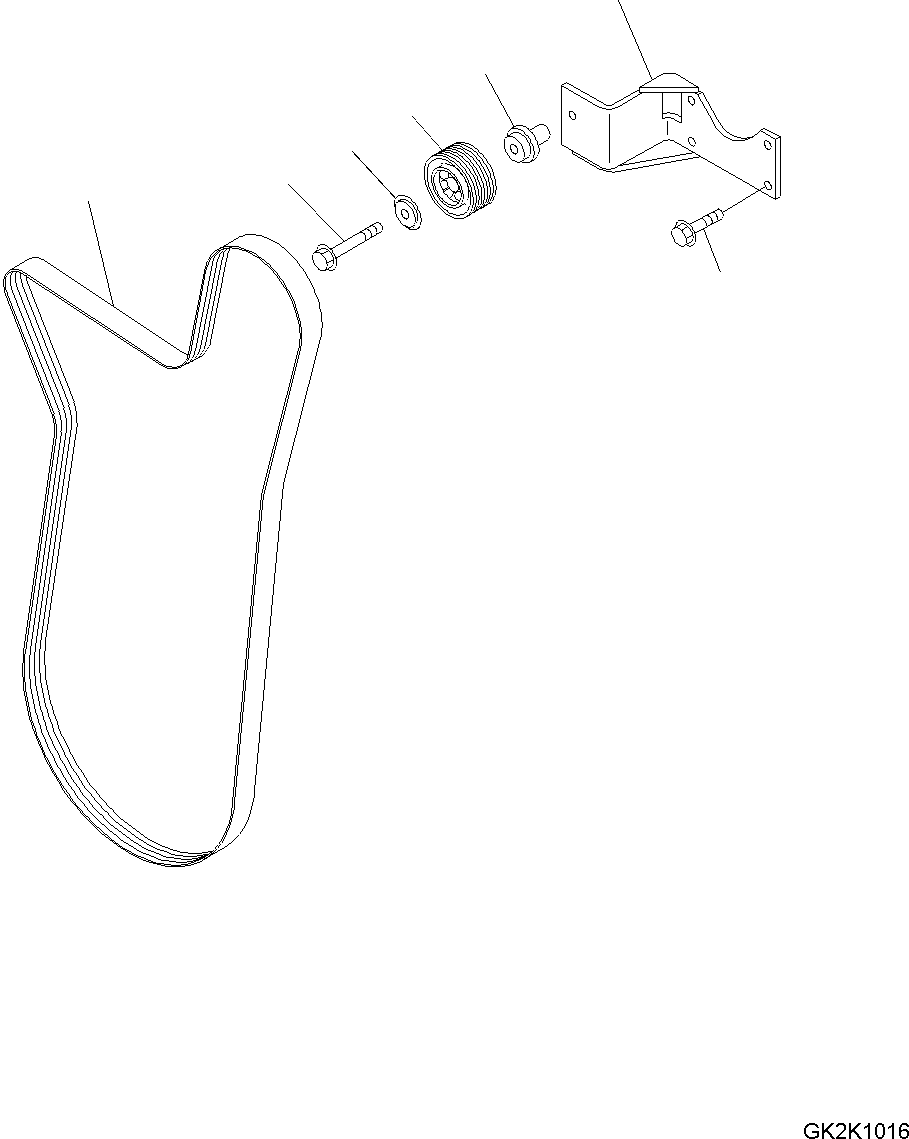 Wheel Loaders Komatsu / WA430-6 S/N H60051 - H60265(wa430_6) / WATER PUMP DRIVE BELT(001050 : A601R-01A9)