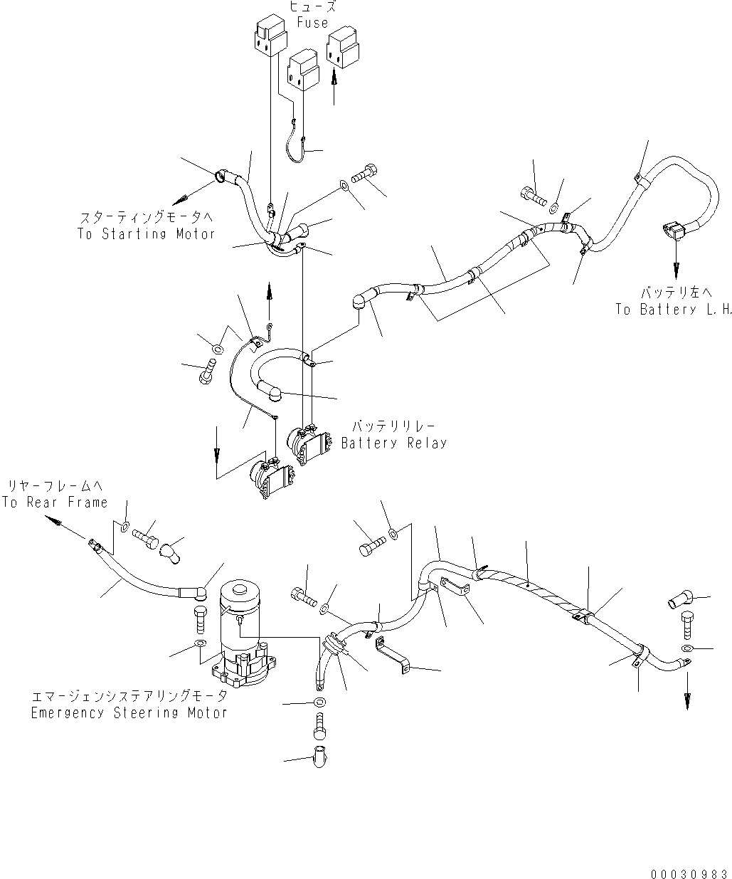 Wheel Loaders Komatsu / WA430-6 S/N H60051 - H60265(wa430_6) / REAR HARNESS (WIRE AND CABLE)(005016 : E0202-05A0)