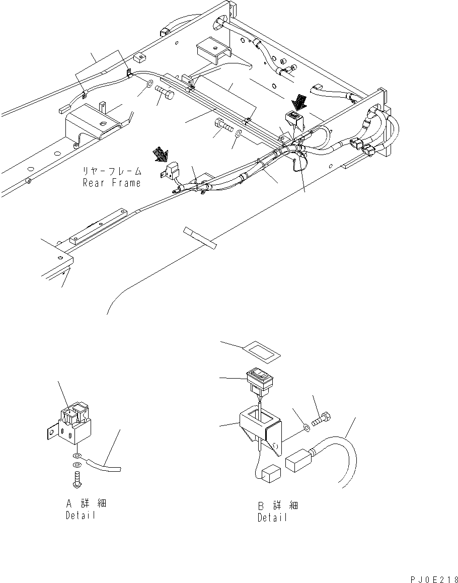 Wheel Loaders Komatsu / WA430-6 S/N H60051 - H60265(wa430_6) / REAR HARNESS (COOLER TILT)(005017 : E0202-06A0)