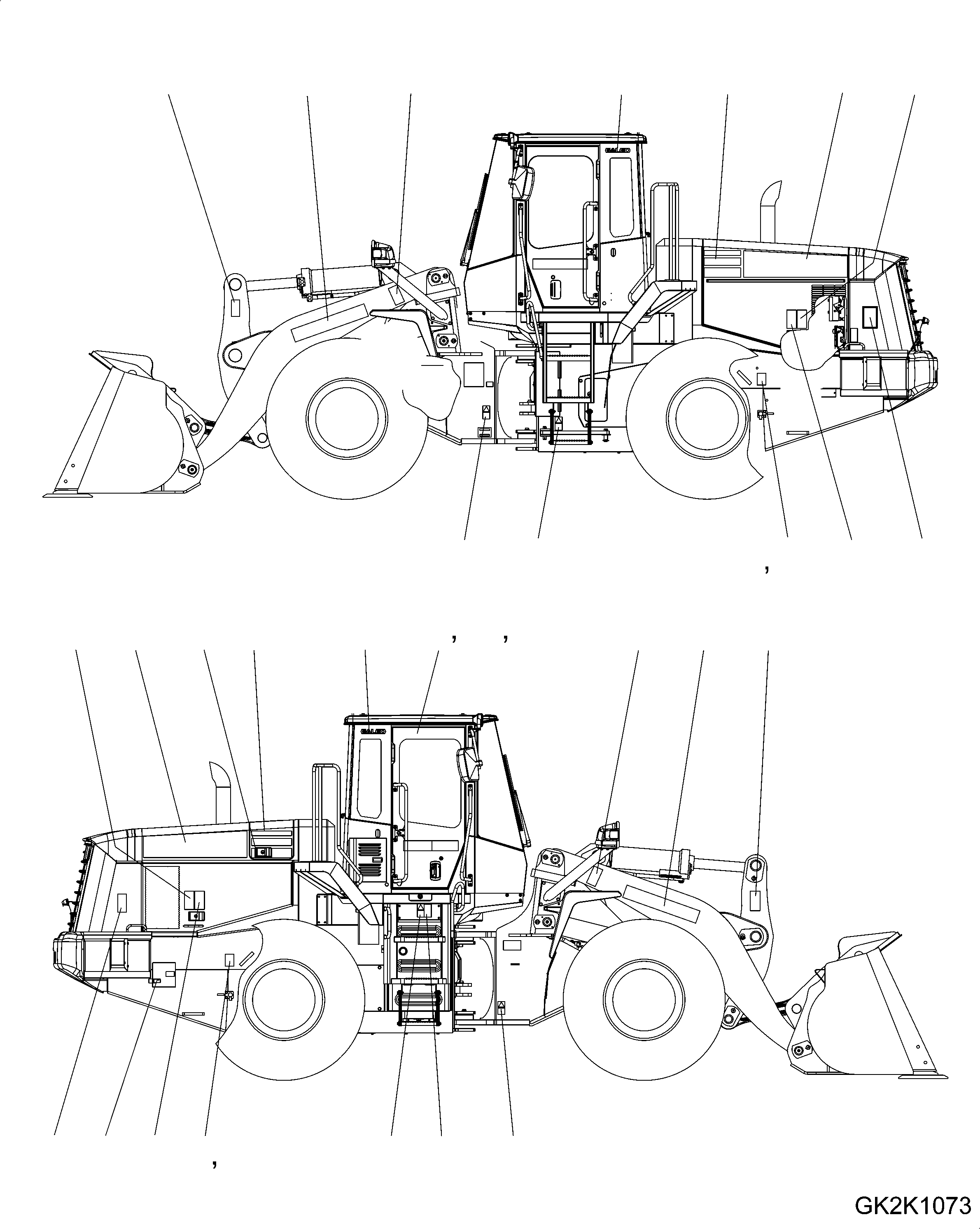 Wheel Loaders Komatsu / WA430-6 S/N H60051 - H60265(wa430_6) / DECAL (COMMON PARTS) (1/2)(013001 : U0100-01A0)