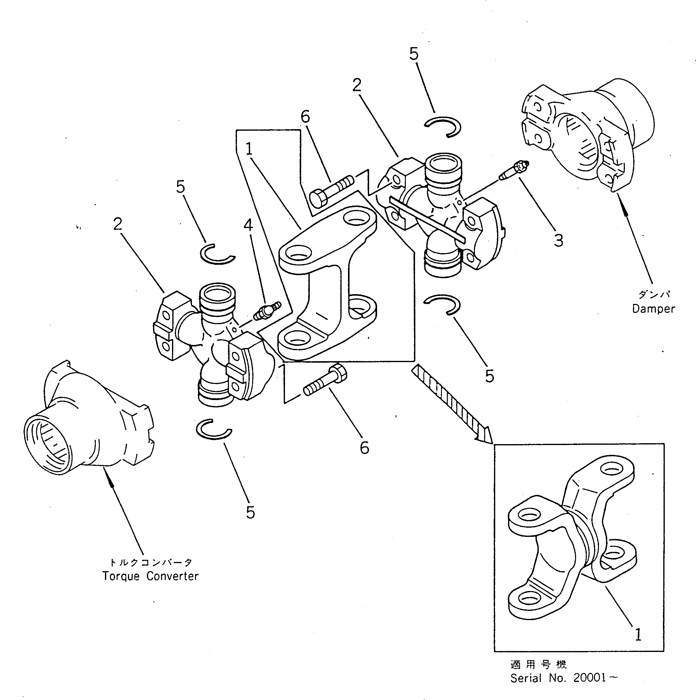 Wheel Loaders Komatsu / WA450-1 S/N 10001-UP (Overseas Version)(wa450-1c) / UNIVERSAL JOINT(060010 : 2001)