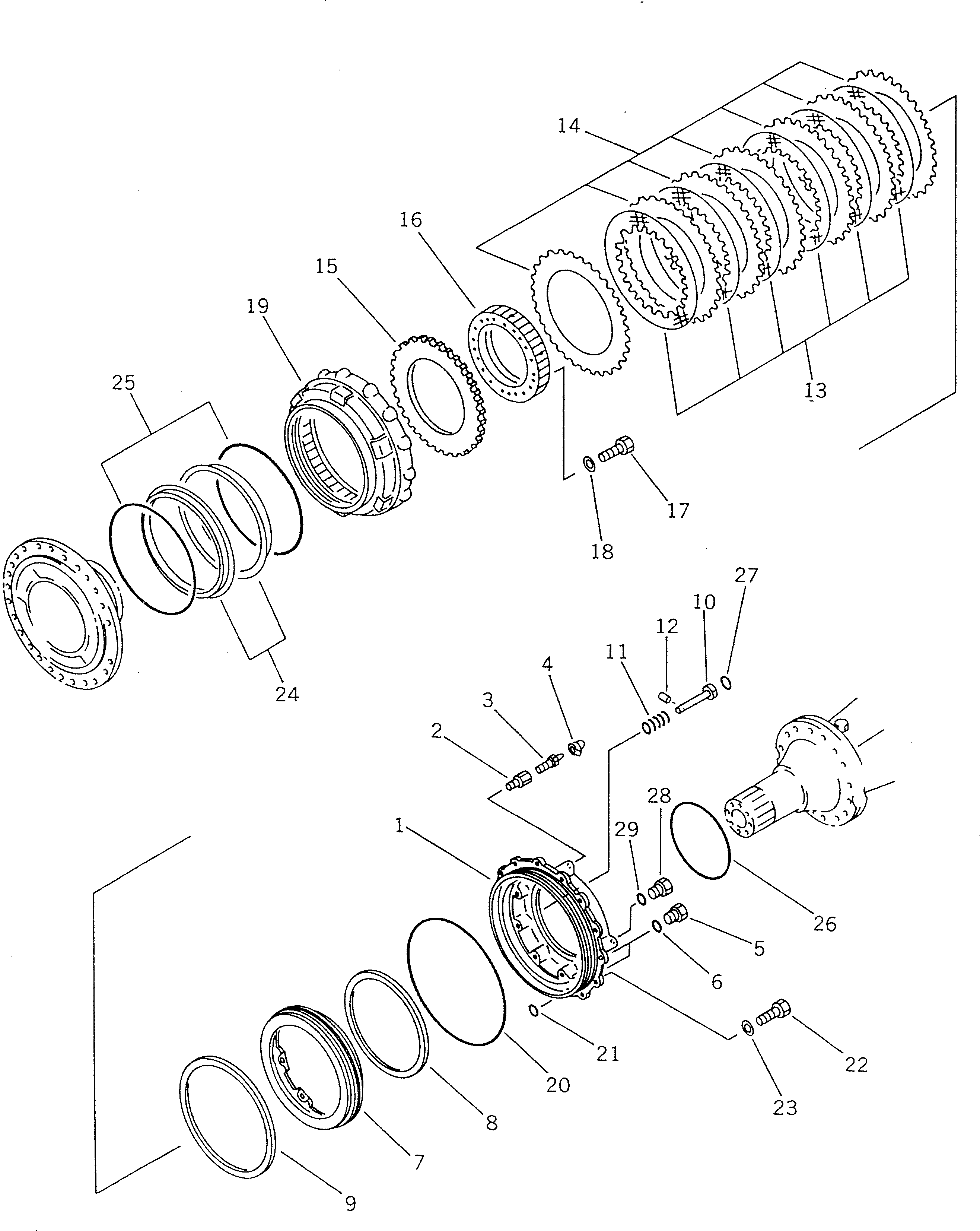 Wheel Loaders Komatsu / WA450-1 S/N 10001-UP (Overseas Version)(wa450-1c) / REAR WHEEL BRAKE(#20001-)(090230 : 3221A)