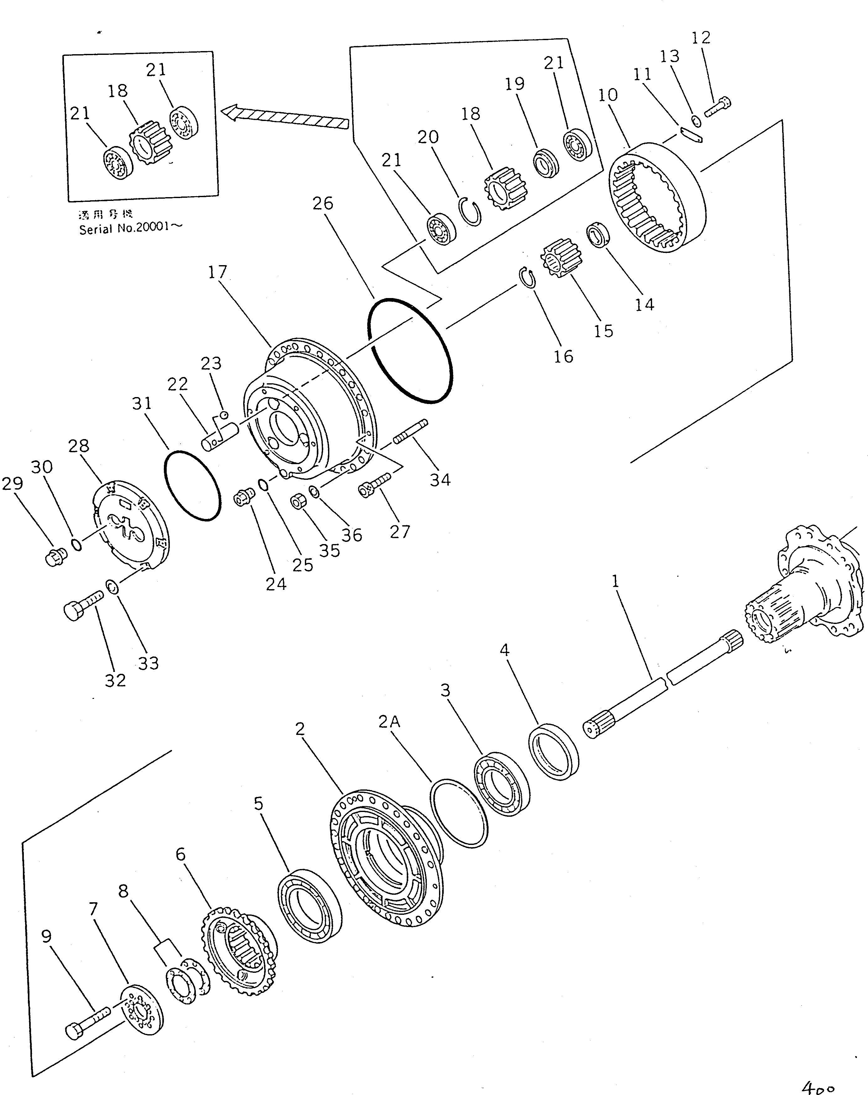 Wheel Loaders Komatsu / WA450-1 S/N 10001-UP (Overseas Version)(wa450-1c) / FRONT FINAL DRIVE(090130 : 3131)