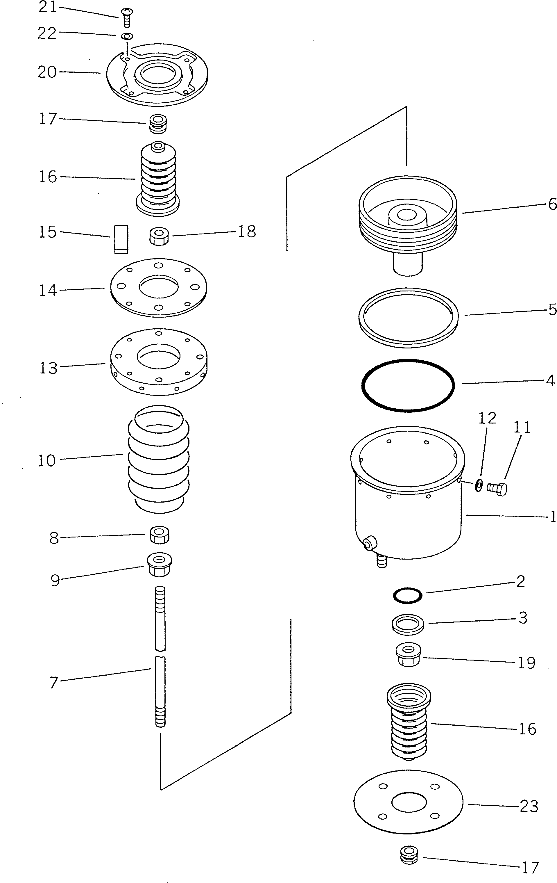 Wheel Loaders Komatsu / WA450-1 S/N 10001-UP (Overseas Version)(wa450-1c) / SPRING CYLINDER(090280 : 3341)