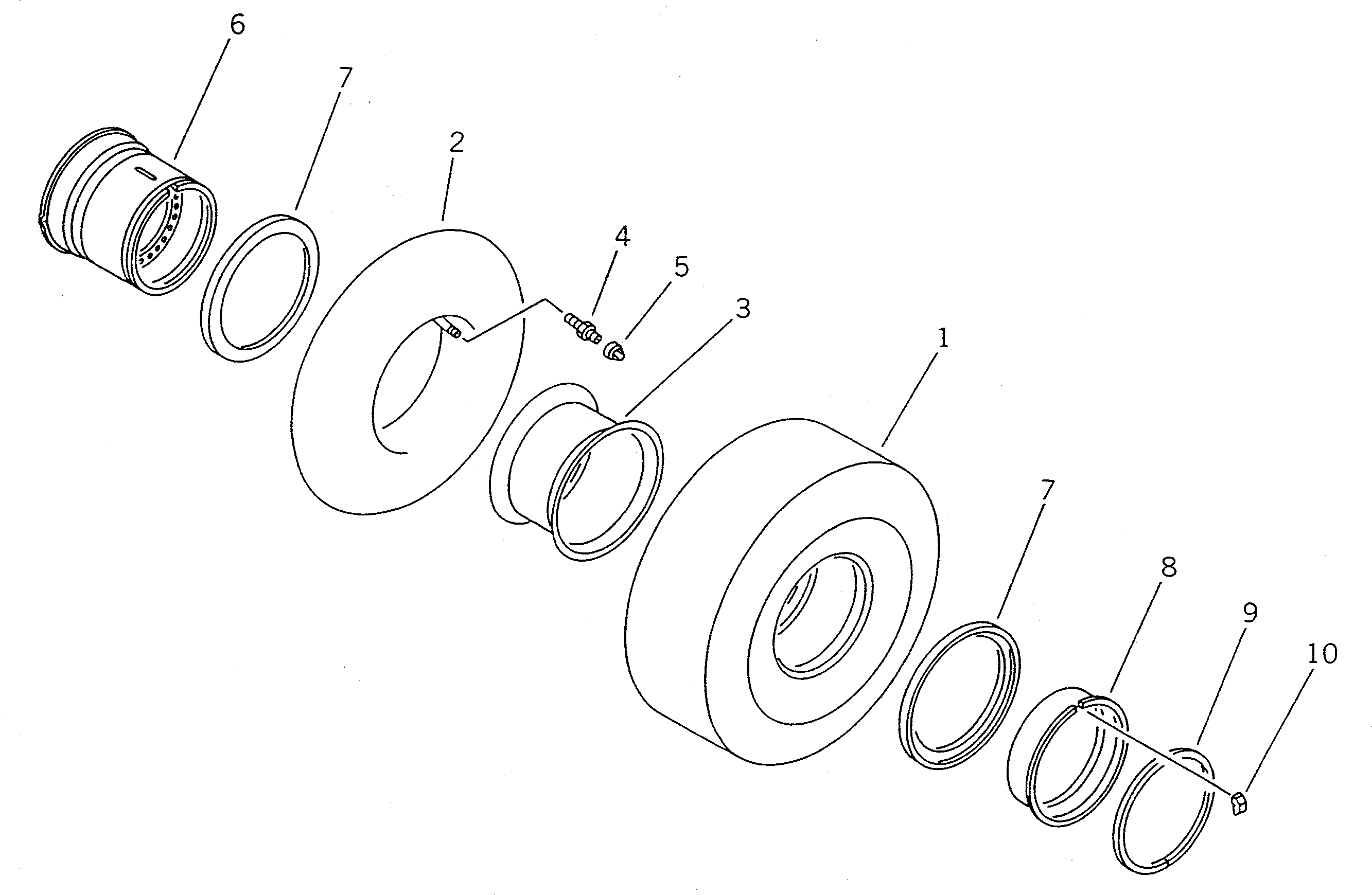 Wheel Loaders Komatsu / WA450-1 S/N 10001-UP (Overseas Version)(wa450-1c) / WHEEL AND TIRE(090290 : 3401)