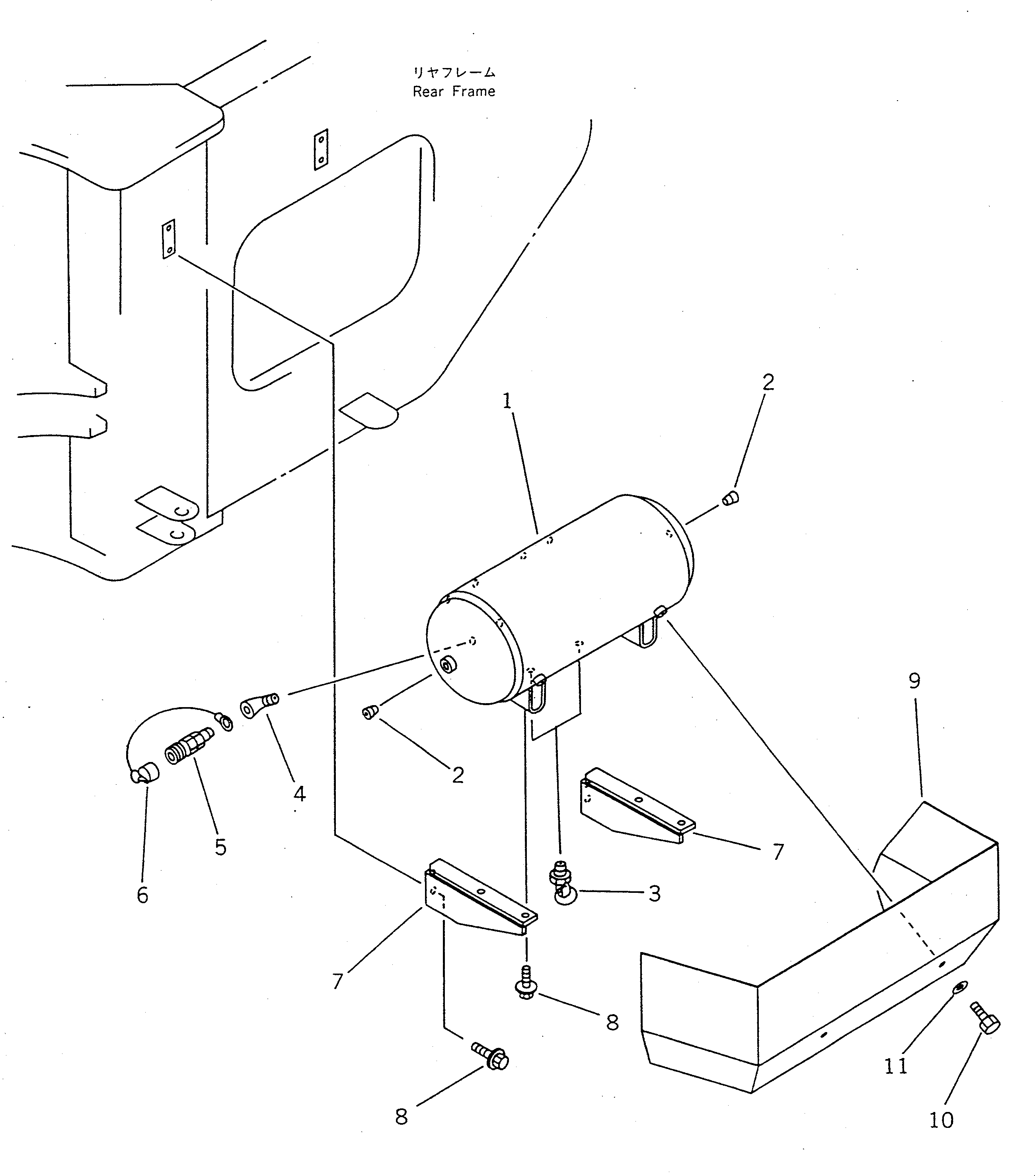 Wheel Loaders Komatsu / WA450-1 S/N 10001-UP (Overseas Version)(wa450-1c) / AIR PIPING (DRY TANK)(#20001-)(090400 : 3521B)