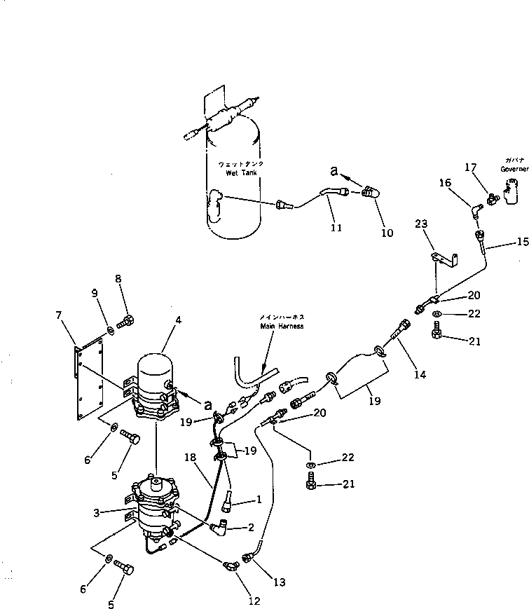 Wheel Loaders Komatsu / WA450-1 S/N 10001-UP (Overseas Version)(wa450-1c) / AIR DRYER PIPING(#10001-19999)(090480 : 3581)