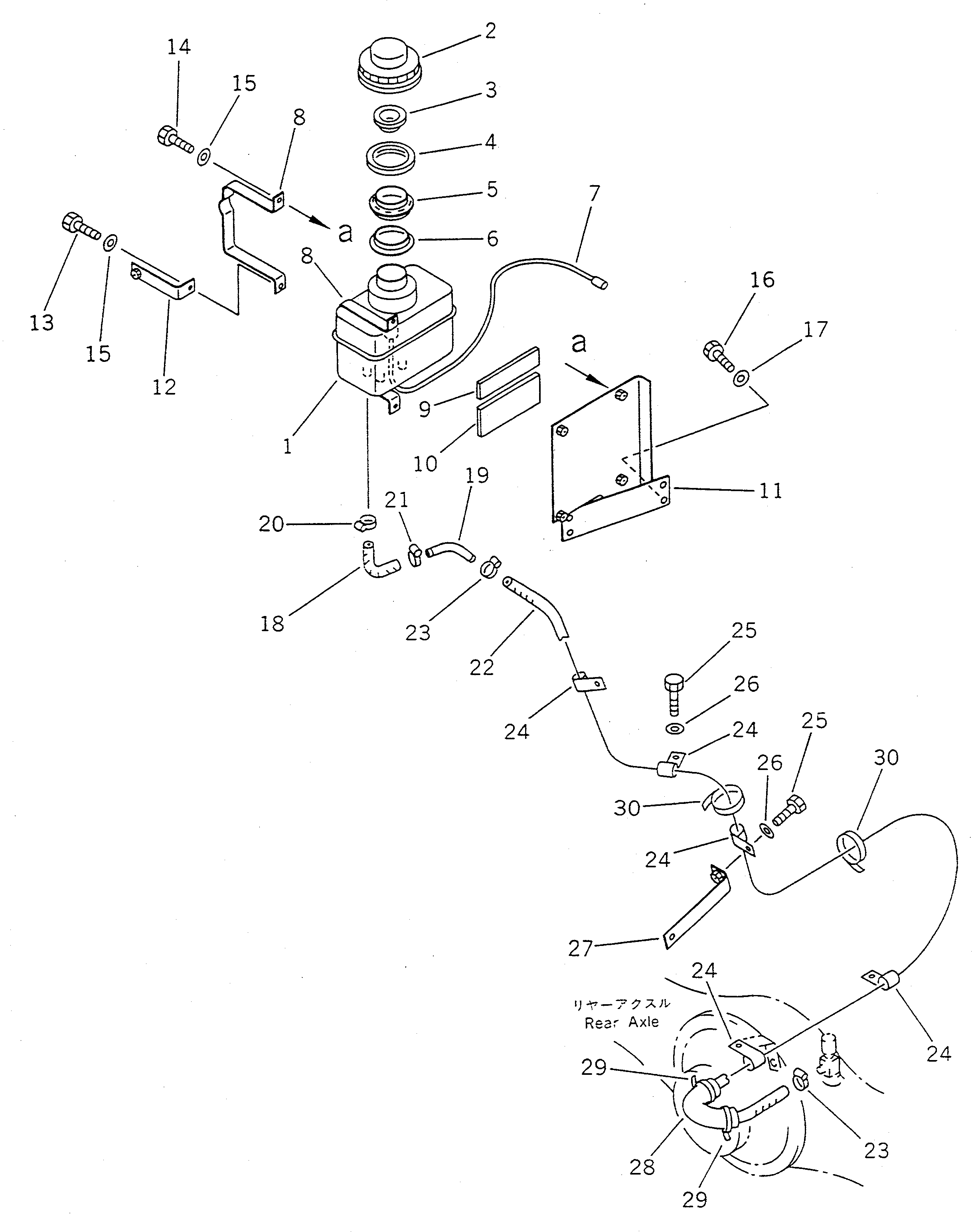 Wheel Loaders Komatsu / WA450-1 S/N 10001-UP (Overseas Version)(wa450-1c) / BRAKE OIL PIPING (TANK TO CHAMBER 1/2)(#11032-19999)(090540 : 3701A)