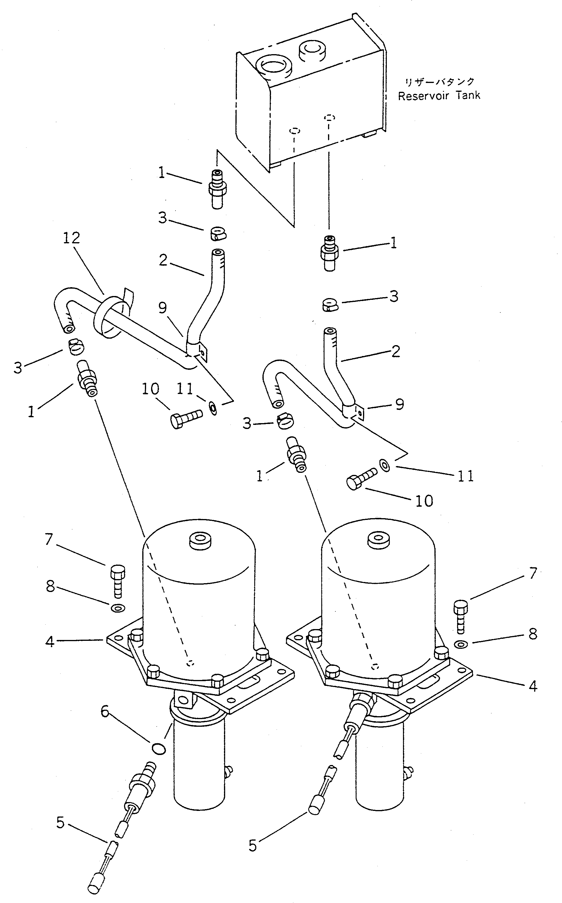 Wheel Loaders Komatsu / WA450-1 S/N 10001-UP (Overseas Version)(wa450-1c) / BRAKE OIL PIPING (TANK TO CHAMBER 2/2)(#10001-11031)(090550 : 3702)
