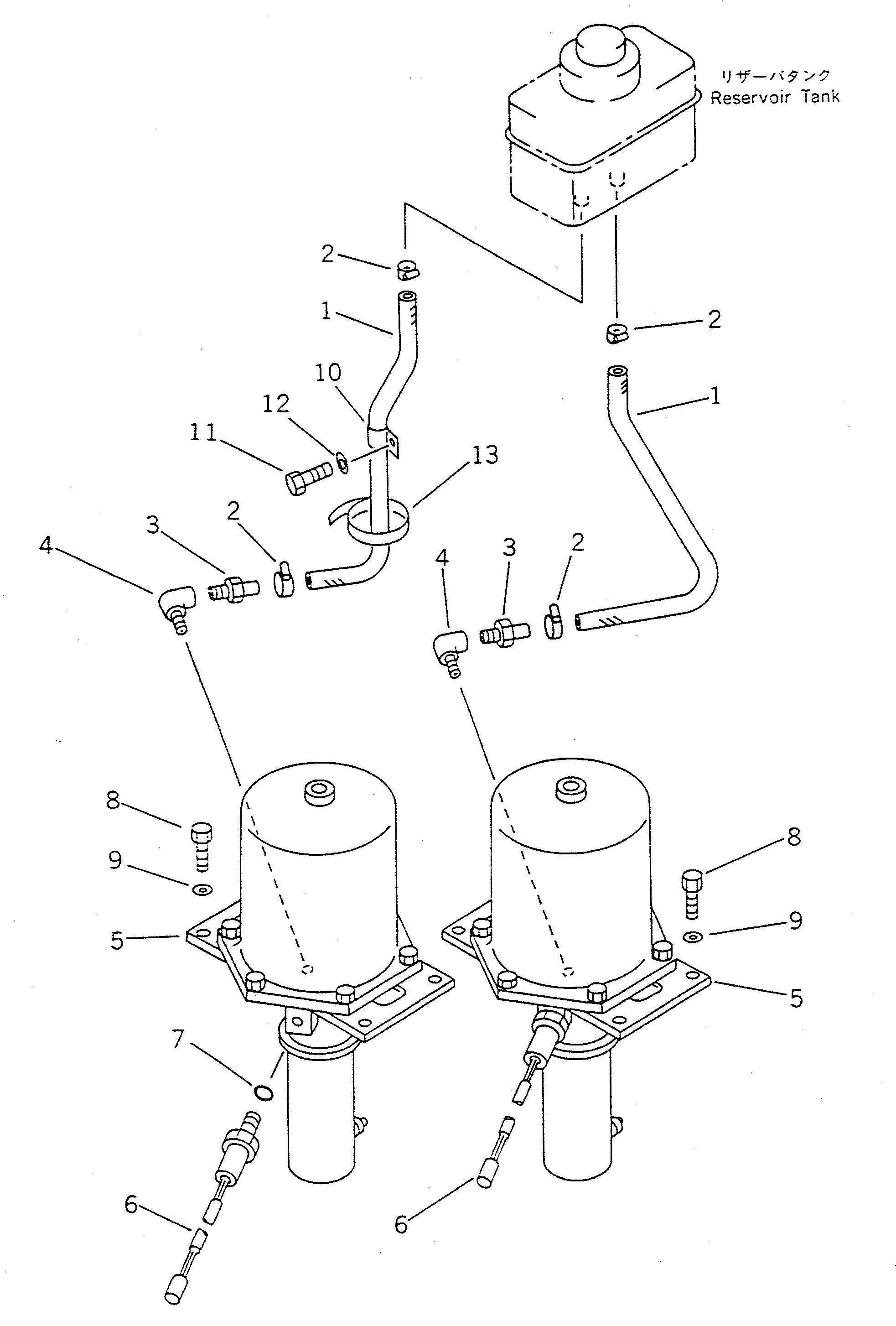 Wheel Loaders Komatsu / WA450-1 S/N 10001-UP (Overseas Version)(wa450-1c) / BRAKE OIL PIPING (TANK TO CHAMBER 2/2)(#11032-19999)(090560 : 3702A)