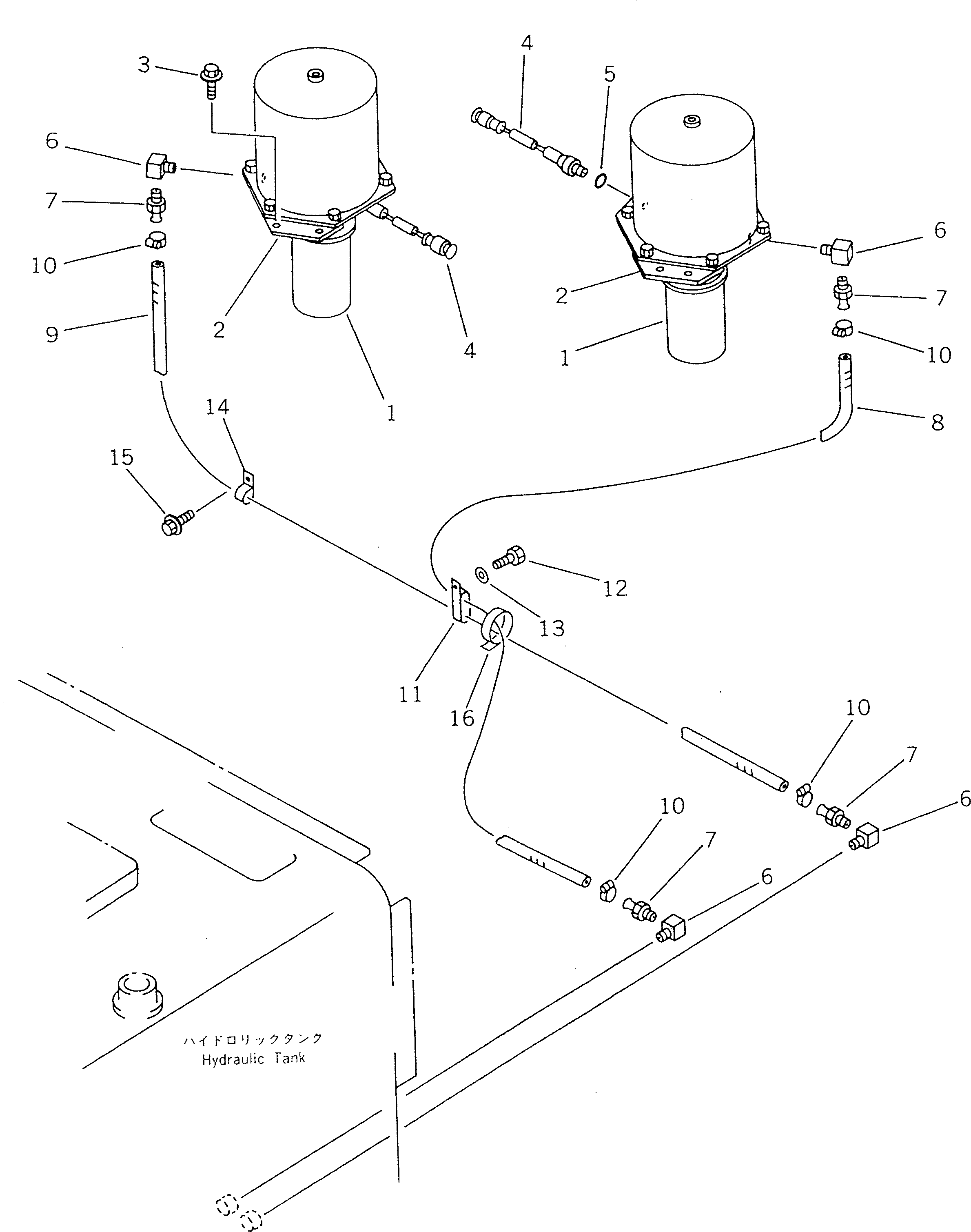 Wheel Loaders Komatsu / WA450-1 S/N 10001-UP (Overseas Version)(wa450-1c) / BRAKE OIL PIPING (TANK TO CHAMBER)(#20001-)(090570 : 3703)