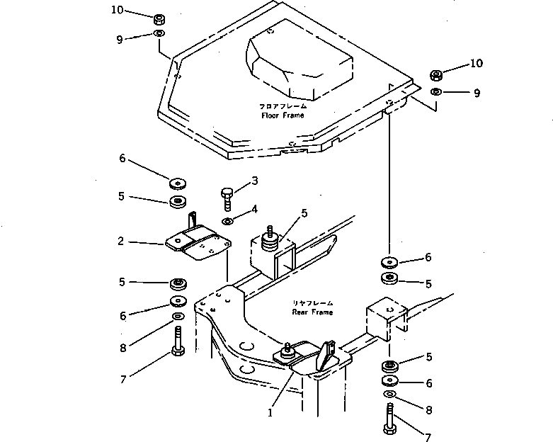 Wheel Loaders Komatsu / WA450-1 S/N 10001-UP (Overseas Version)(wa450-1c) / FLOOR SUPPORT(#20001-)(150160 : 5101A)