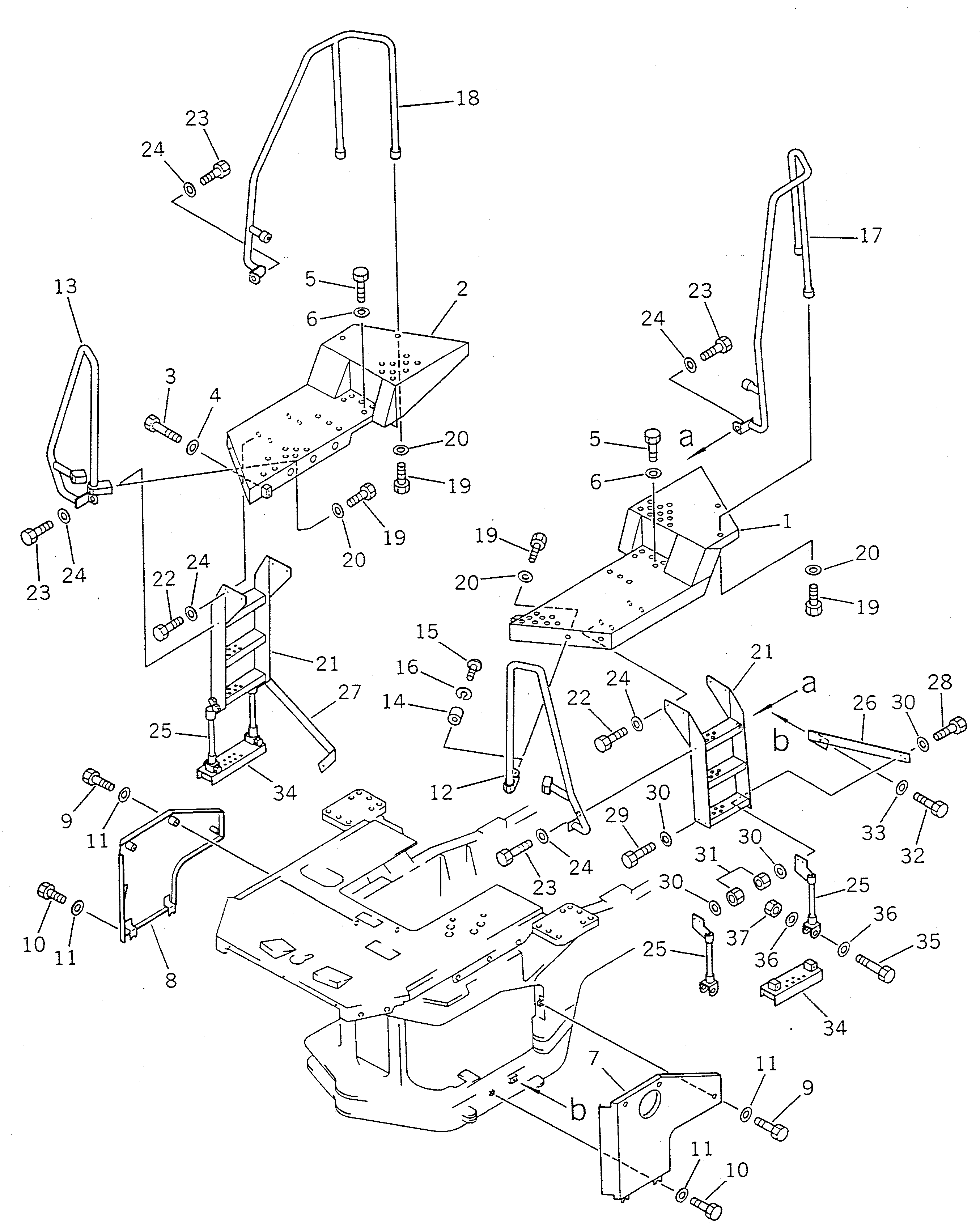Wheel Loaders Komatsu / WA450-1 S/N 10001-UP (Overseas Version)(wa450-1c) / FLOOR AND LADDER(#10001-19999)(150230 : 5131)