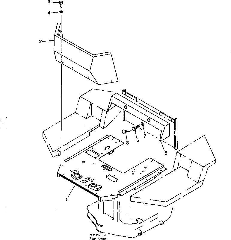 Wheel Loaders Komatsu / WA450-1 S/N 10001-UP (Overseas Version)(wa450-1c) / FLOOR GUARD (WITHOUT CAB)(#10001-19999)(150250 : 5165)