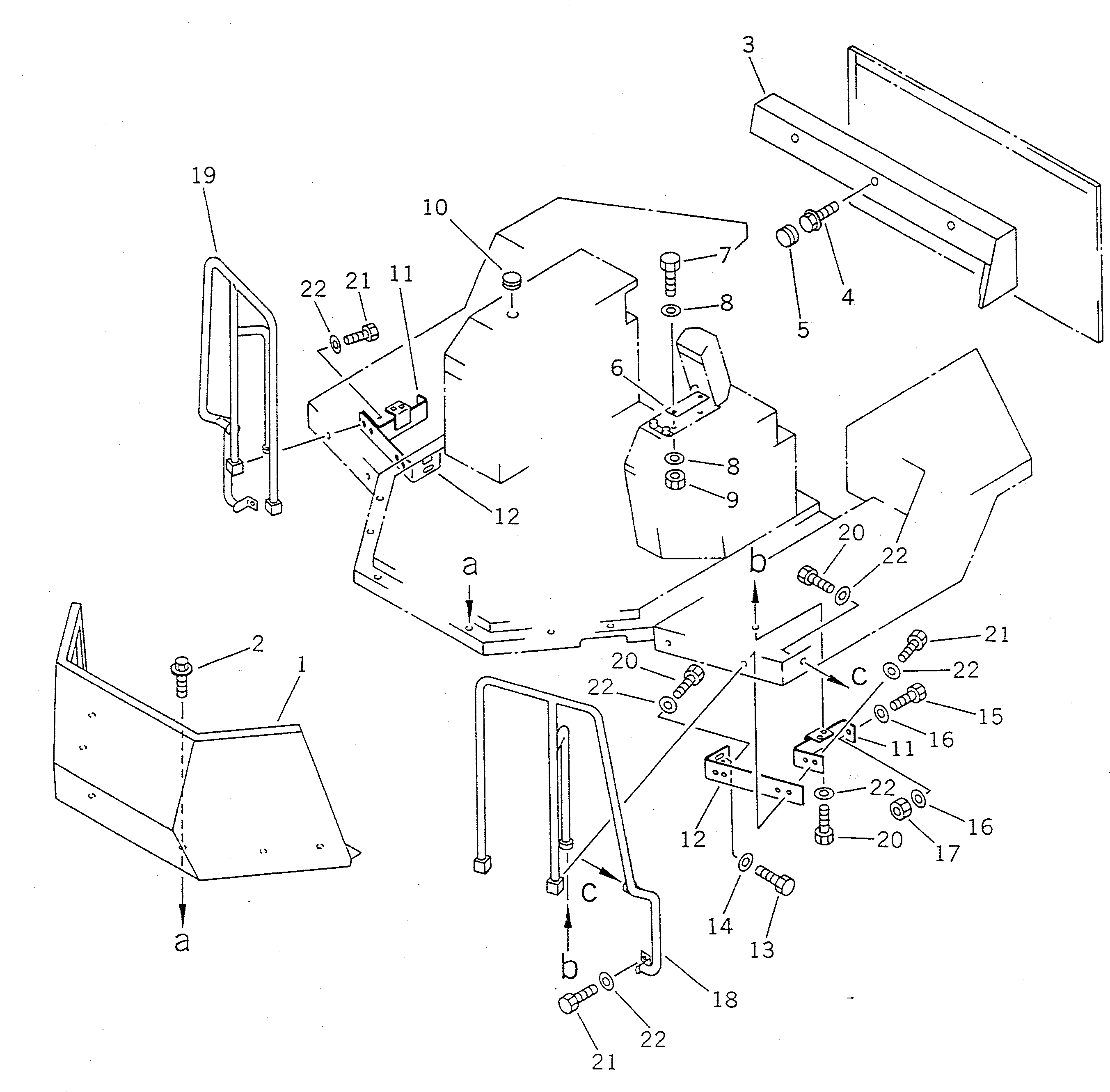 Wheel Loaders Komatsu / WA450-1 S/N 10001-UP (Overseas Version)(wa450-1c) / FLOOR GUARD (WITHOUT CAB)(#20001-)(150260 : 5165A)