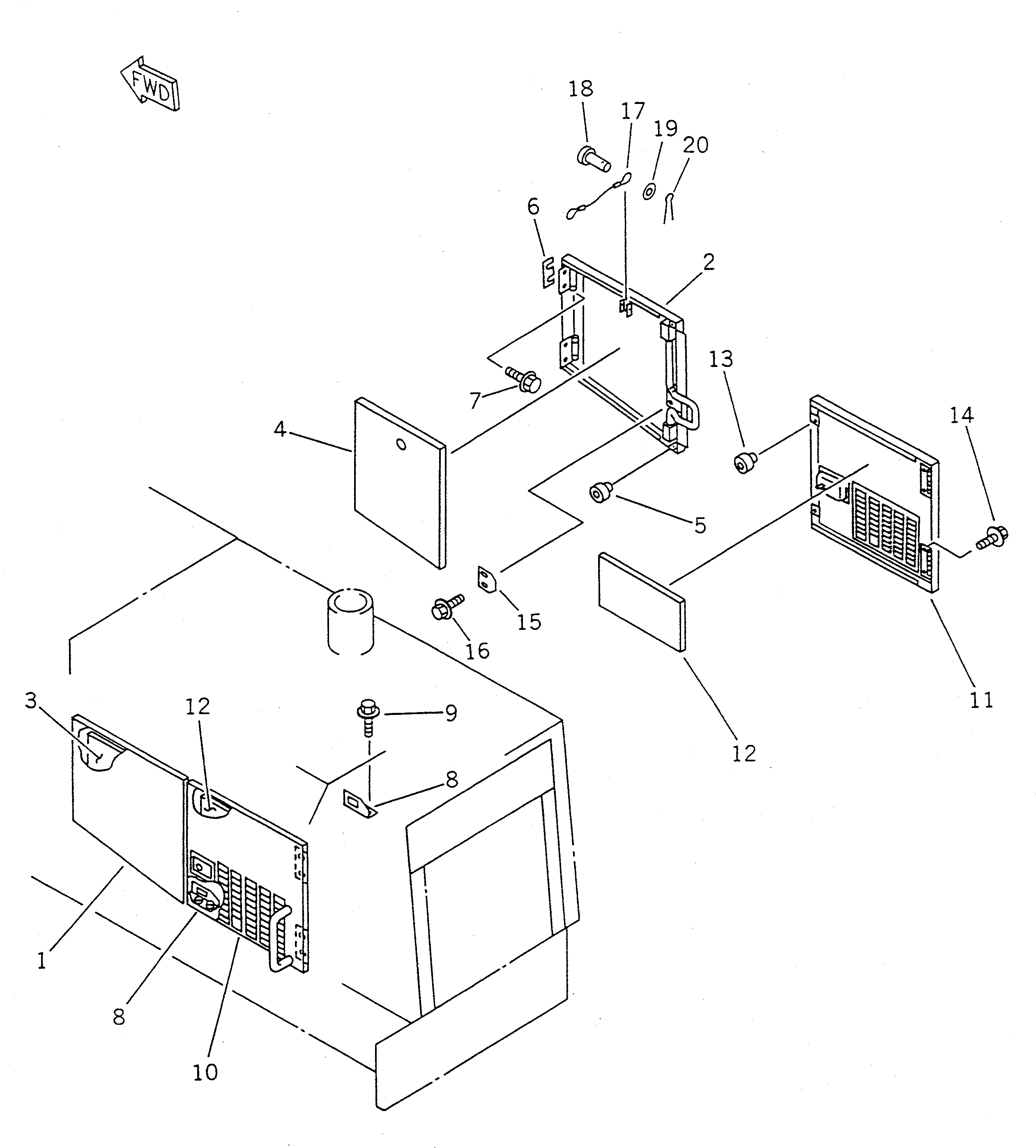 Wheel Loaders Komatsu / WA450-1 S/N 10001-UP (Overseas Version)(wa450-1c) / ENGINE SIDE COVER(#20001-)(150320 : 5211A)