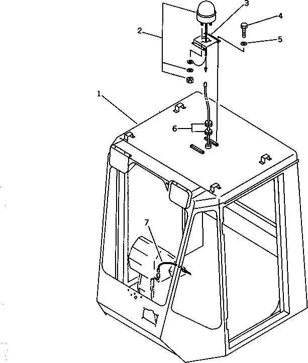 Wheel Loaders Komatsu / WA450-1 S/N 10001-UP (Overseas Version)(wa450-1c) / BEACON LAMP (FOR CAB)(150700 : 5491)
