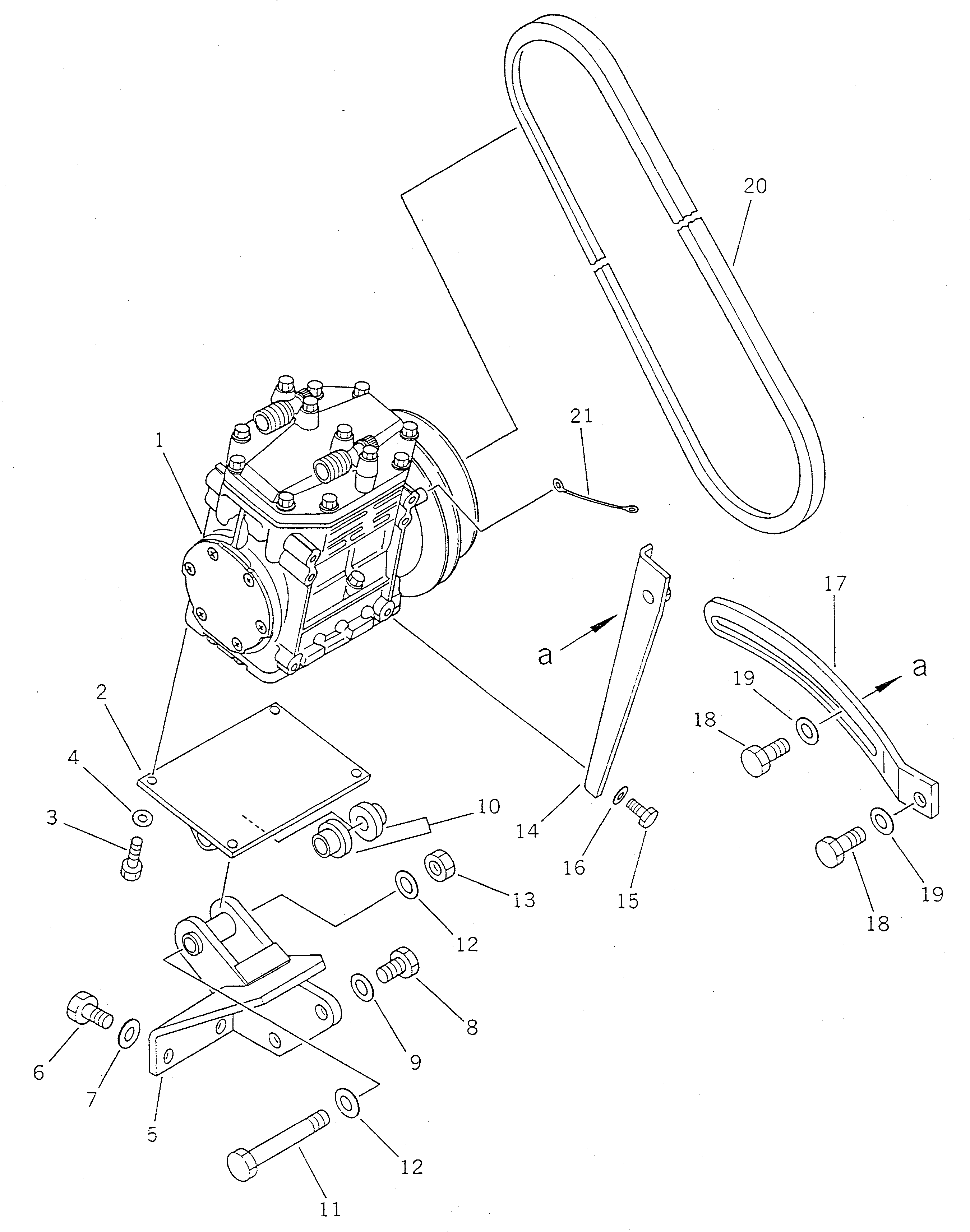 Wheel Loaders Komatsu / WA450-1 S/N 10001-UP (Overseas Version)(wa450-1c) / AIR CONDITIONER PIPING (DENSO) (1/5)(150800 : 5521)